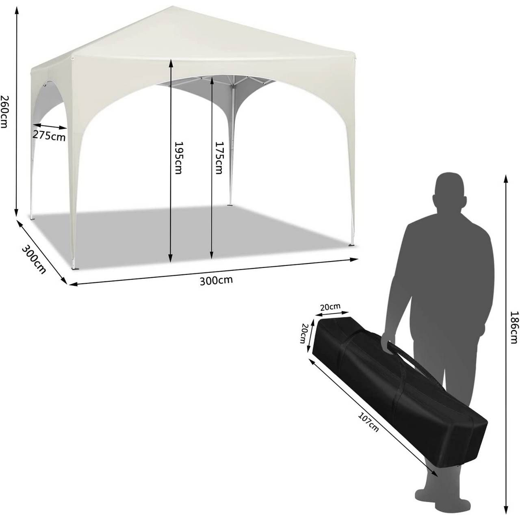 Party Tent | Waterproof and Sunproof Garden Gazebo | Beige 3x3 m