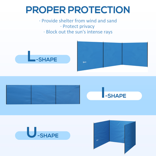 Camping Windbreak - Portable Wind Blocker, Protects from Wind, Sun, & Sand, 540cm x 150cm