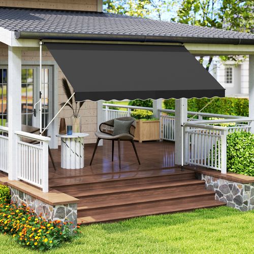 Outsunny 3 x 1.5 m Retractable patio  Awning Floor-to-ceiling shade, Black
