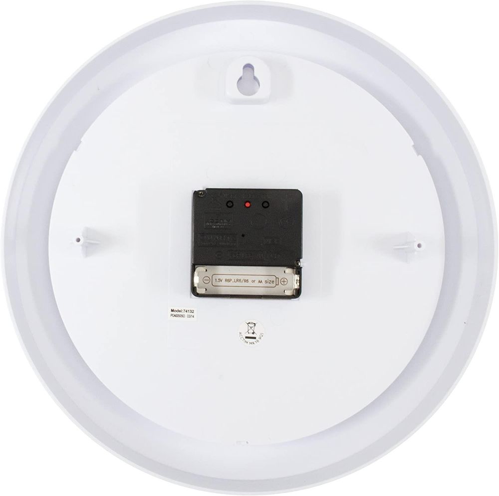Acctim Cadiz RC Wall Clock 25.5cm White - Accurate, Energy Efficient, Clear Dial