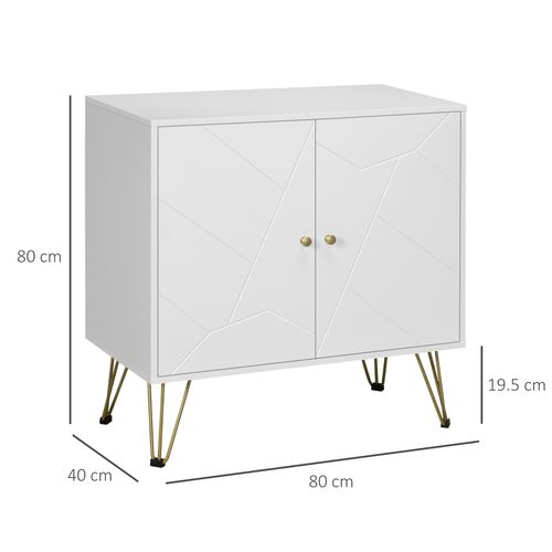 HOMCOM Freestanding Storage Cabinet with Adjustable Shelves for Living Room
