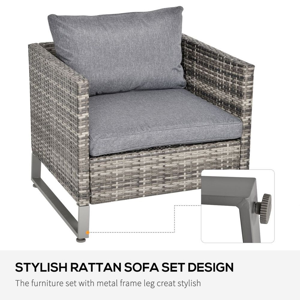 Premium 4-Piece Outdoor Dining Set: PE Rattan Wicker Sofa Chairs +Table, Cushions