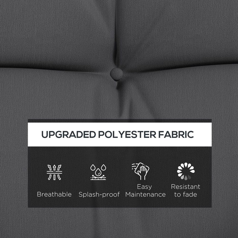 Premium Outdoor Cushion Set - 4 Pieces - Charcoal Grey - High Quality - Water Resistant - Easy to Clean