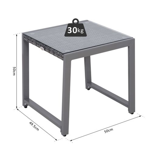 Rattan End Table Side Coffee Desk Outdoor Patio Garden Furniture