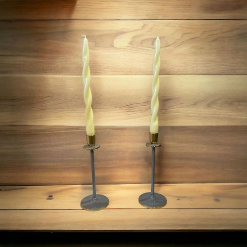 Glossy Grey Irina Candlestick, 26cm