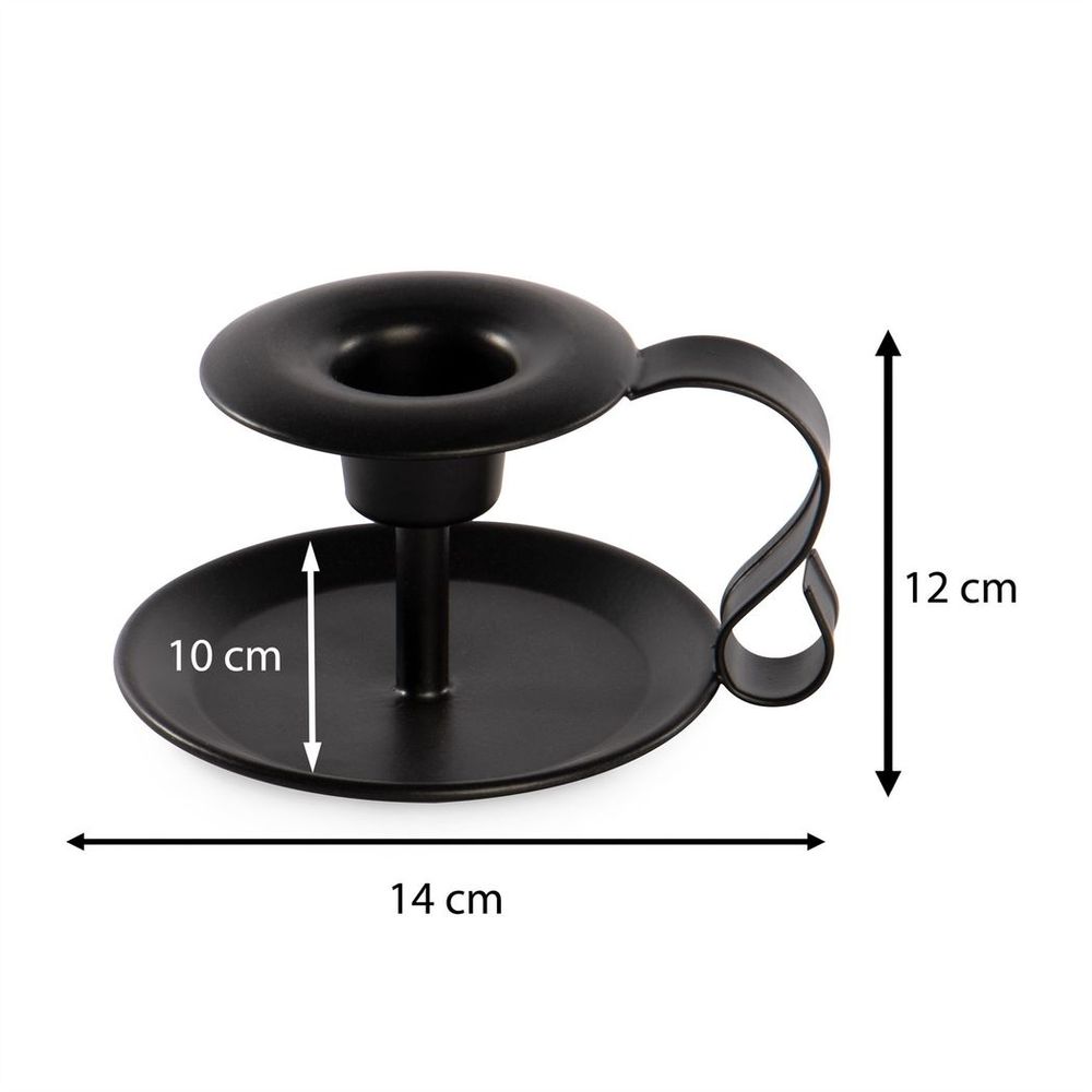 Retro Black Iron Candlestick Holders - Set of 2 | M&W