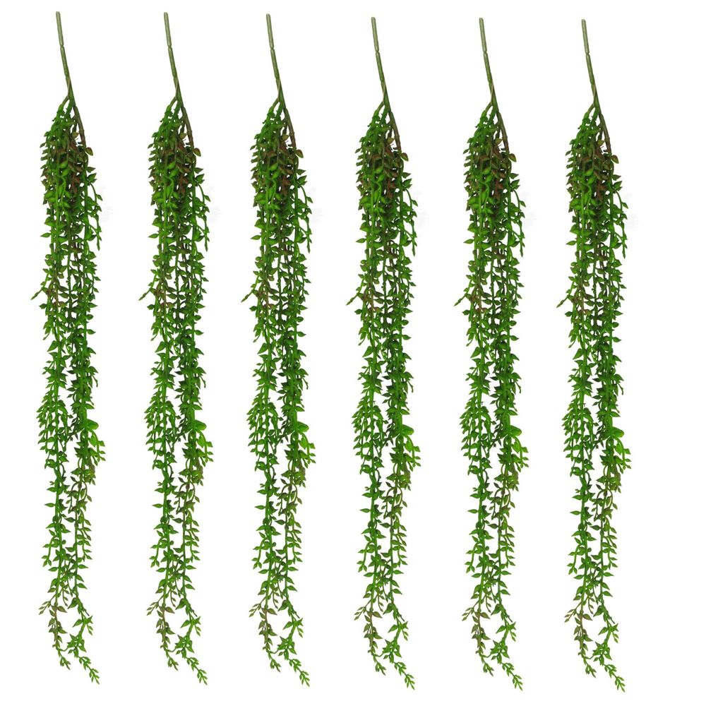 Premium 58cm Artificial Hanging Fig Plant - Set of 6 | High-Quality Ficus Pumila | Ideal for Indoor or Outdoor Decor