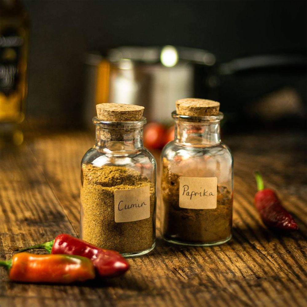 150ml Glass Spice Jars with Cork Lid - Set of 12 | Maison & White