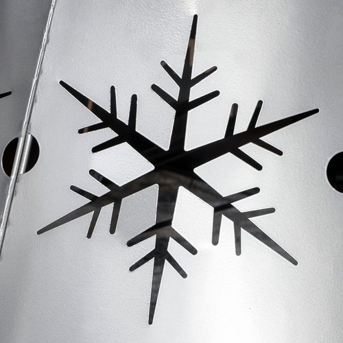 HOMCOM Christmas Tree Base Cover with Hollow Snowflake Patterns Xmas Decoration