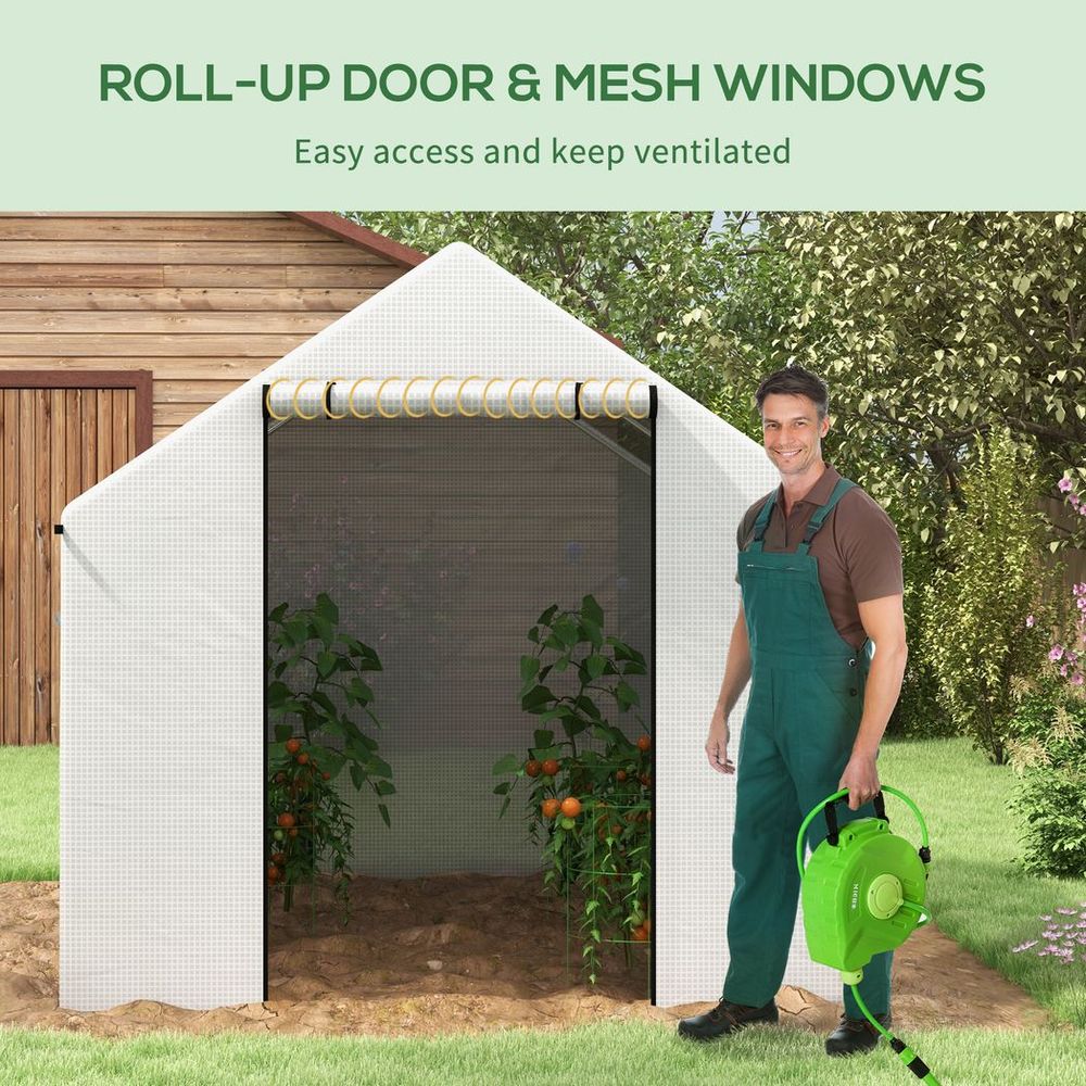 Premium Outsunny Tunnel Greenhouse - UV-Resistant PE Cover, Wide Door, 2x3(m), White - Extend Growing Season