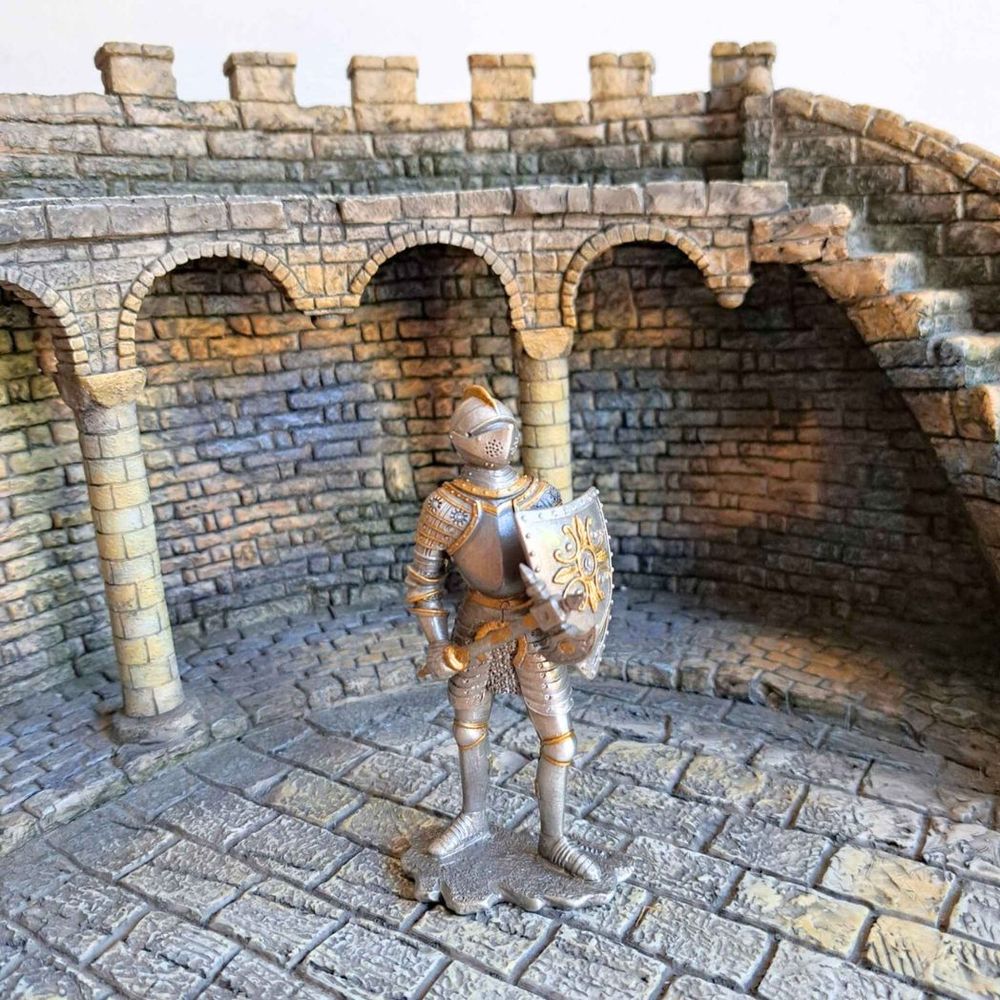 Knight With Battleaxe (hand-cast statue sculpture) 10cm Height
