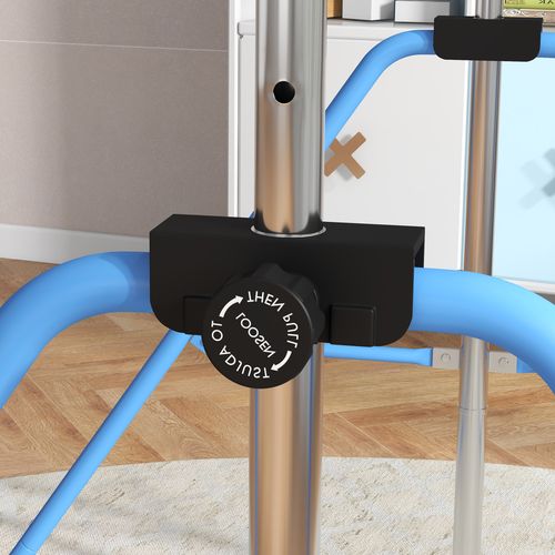 HOMCOM Adjustable Height Foldable Kids Gymnastics Bar with Non-Slip Mats