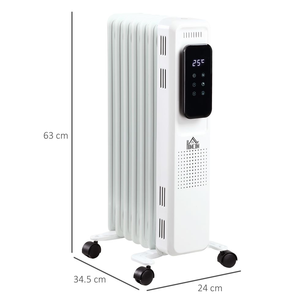 1630W Oil Filled Radiator Heater - LED Display, Portable & Efficient