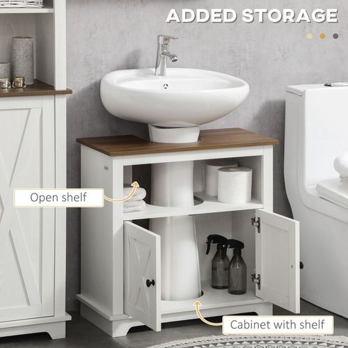 Bathroom Sink Cabinet, Freestanding Under Sink Cabinet, White