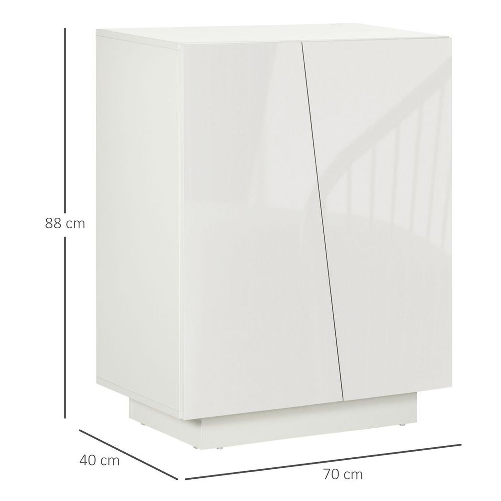 Premium High Gloss Bedroom Cabinet - White, Adjustable Shelves - Professional Seller