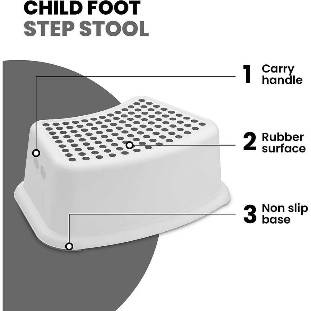 Sterun Plastic Child Foot Step Stool Anti-Slip Cover on Top For Children Practical Non-Slip Toilet Step | Toilet Steps For Toddlers | Step Stool | Toddler Step Stool | Toilet Seat & Step (Grey)