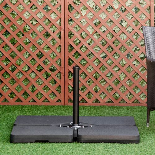 Outsunny Set of 4 Parasol Base Stand Weights for Cantilever Umbrella, Black