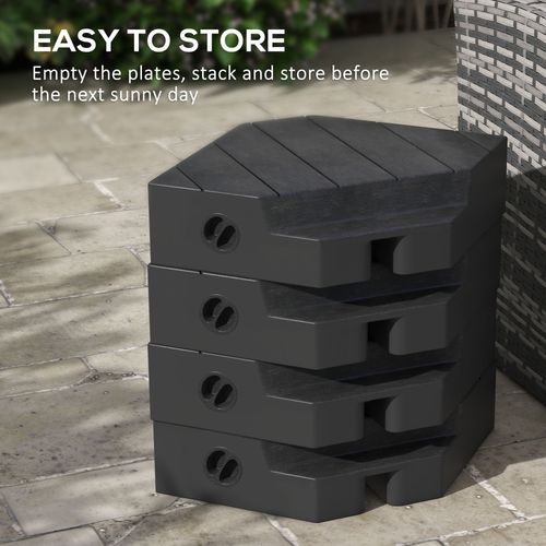 Outsunny Umbrella Weights for Offset Parasols, 80kg Sand or 60kg Water Filled