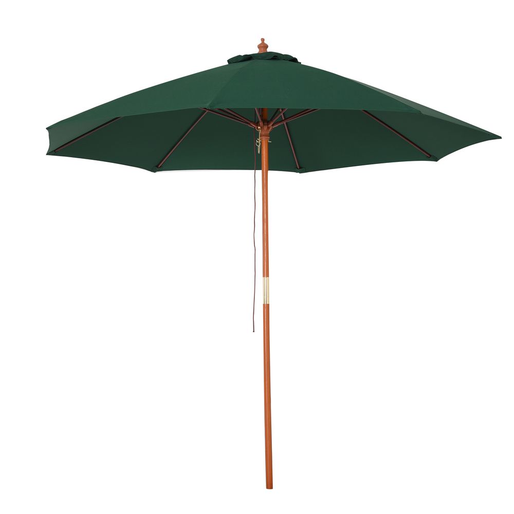 Outdoor Wood Garden Parasol Sun Shade Umbrella with Top Vent - 2.5m Canopy