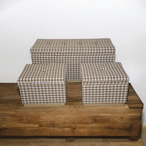 100/46/46CM SET 3 WOODEN STOOLS