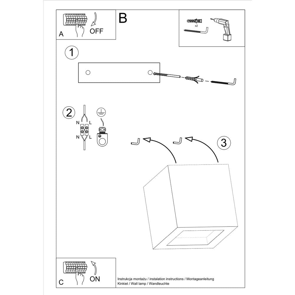 Wall lamp concrete, glass Leo modern Design G9