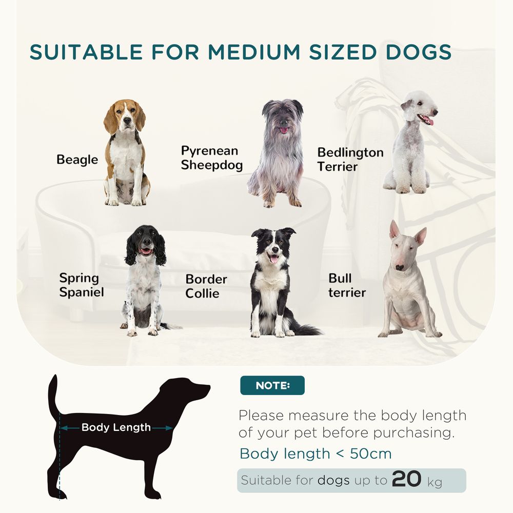 Premium Dog Sofa Pet Chair, Kitten Couch w/ Soft Cushion, Storage - Medium Dogs 50cm, 20kg