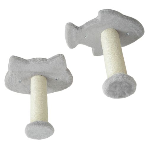 PawHut 4PCs Cat Wall Shelves with Steps, Ladder, Jumping Platforms