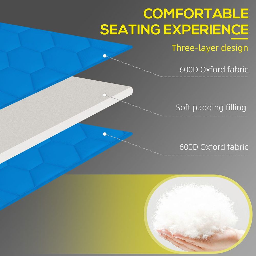 Premium Outsunny Foldable Sun Lounger Set - 2 Pieces, Padded Seat, 5-Position Recline, Blue