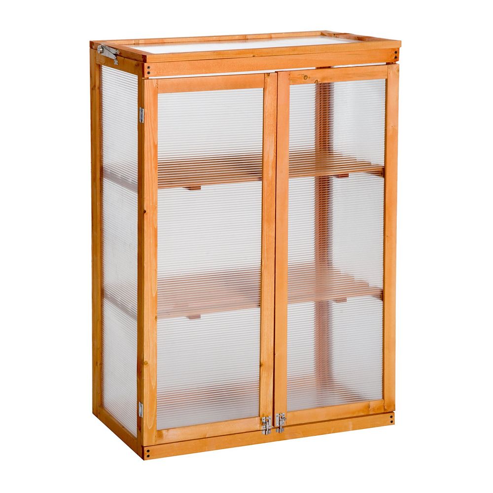 Premium 3-tier Wood Cold Frame Greenhouse - Ideal for Gardening, Planting, and Storage
