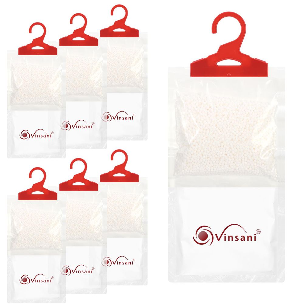 VINSANI 6PC HANGING DEHUMID BAG | Mold & Odor Control | Allergen-Free
