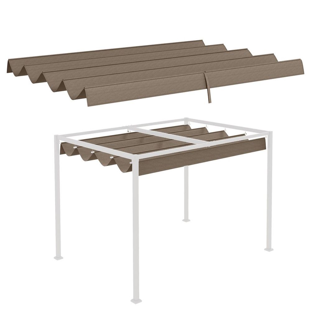 Outsunny Pergola Sun Shade Cover Roof - Durable & UV-Resistant, Coffee - Fits 3x2.15m Pergola
