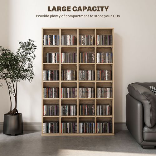 HOMCOM DVD CD Media Storage Rack, Video Display Unit, 89 x 130.5 cm