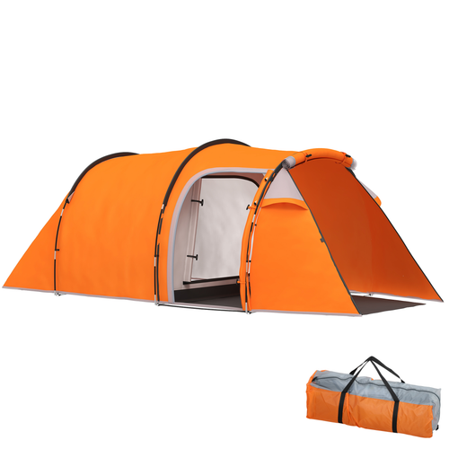 Outsunny 3 Man 2-Room Tent Camping Tent With Living Area Air Vents