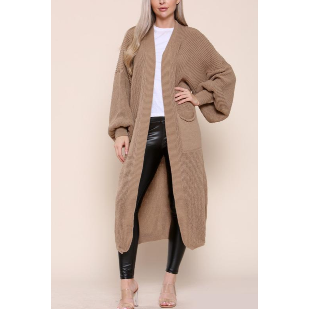 Ladies Balloon Sleeve Cardigan