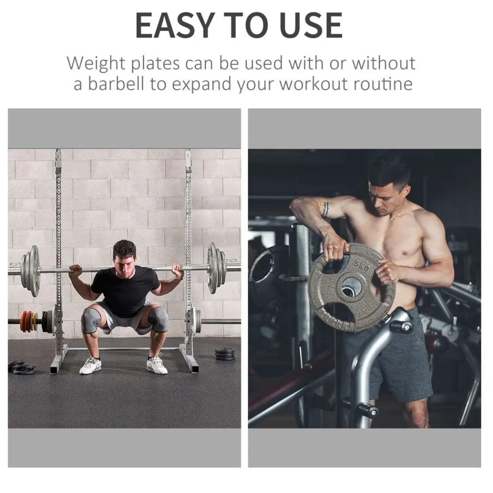 Olympic Weight Plates Set - 2 x 5kg, 2 x 2.5kg - High Quality Steel for Strength Training