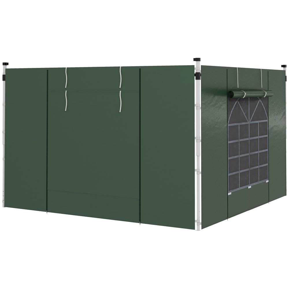 Premium Green Pop Up Gazebo Side Panels - 2 Pack, Replacement for 3x3(m) or 3x6m Canopies