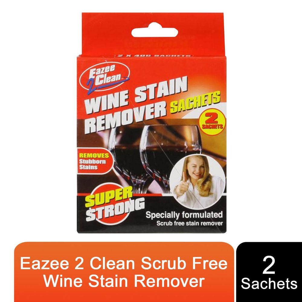 Eazee 2 Clean Wine Stain Remover Sachets - Scrub Free & Super Strong - 2 Sachets