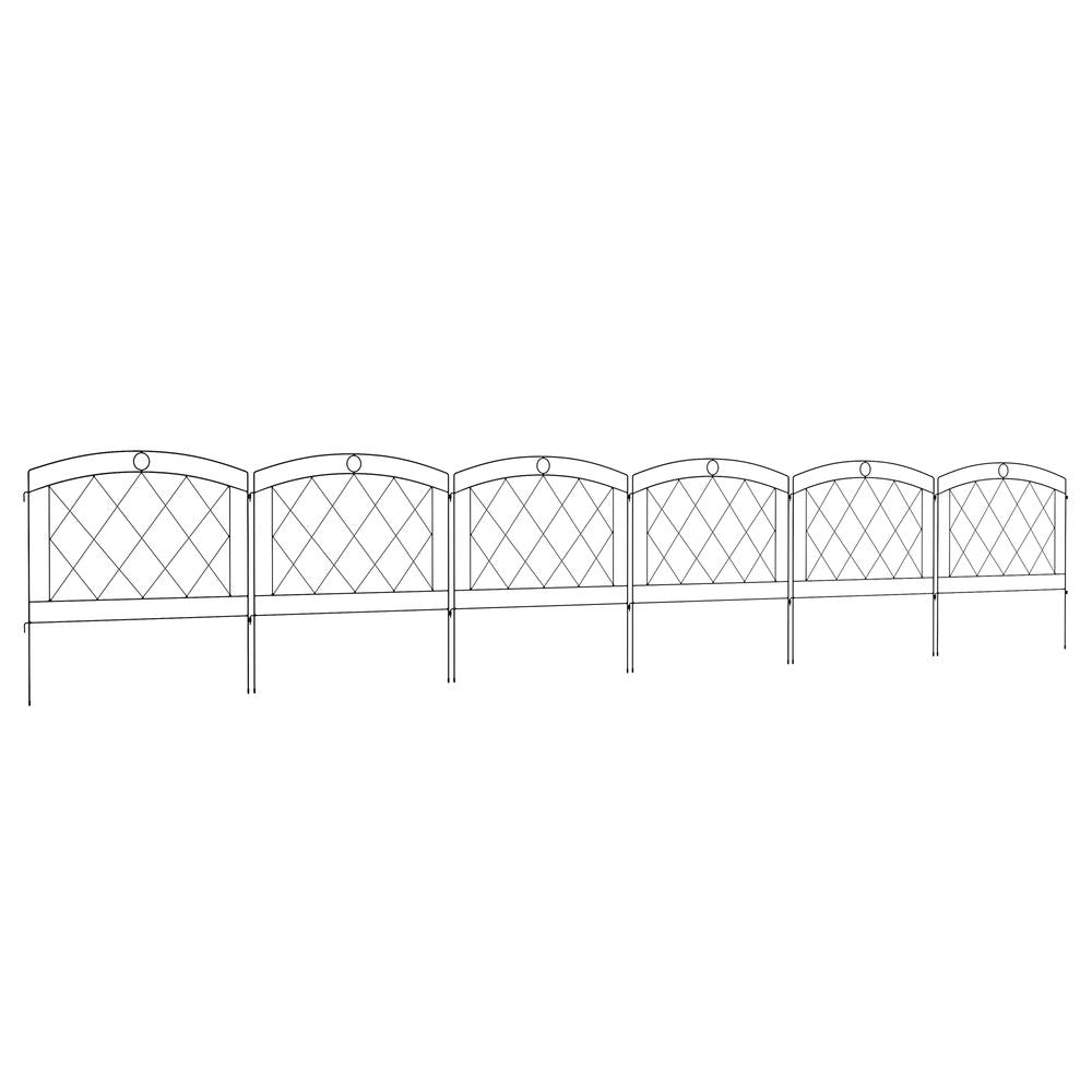 Premium Outsunny Metal Decorative Garden Fencing: 6PCs 24in x 12ft - Best Quality