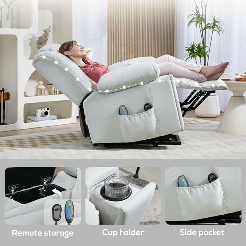 HOMCOM Power Lift Recliner Chair with Vibration Massage, USB