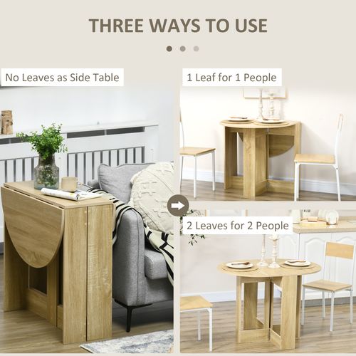 HOMCOM Folding Dining Table Foldable Drop Leaf Dinner Table for Kitchen