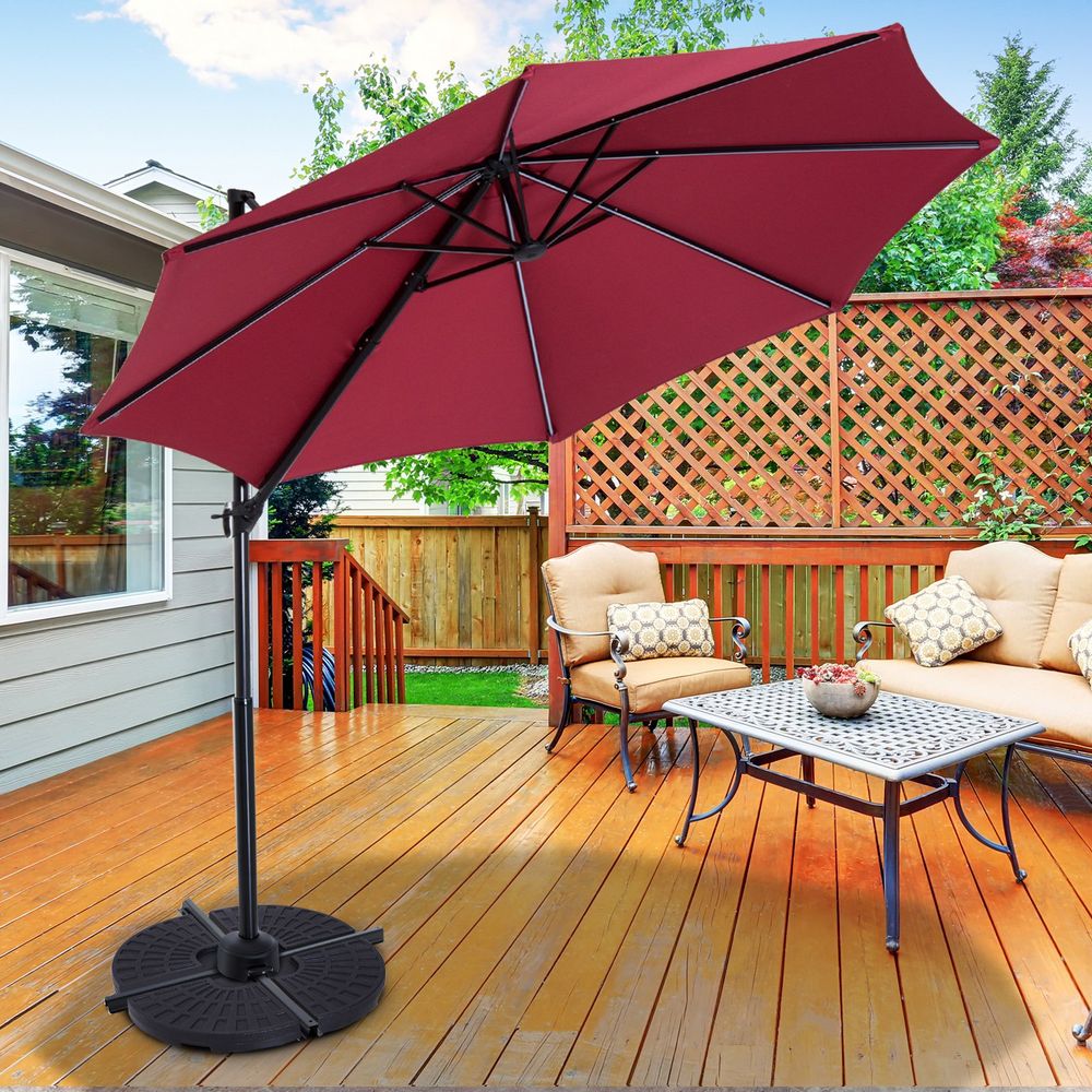 Portable Umbrella Base Stand Weights - Sand & Water Filled - Holds 13kg - HDPE Plastic - Outsunny