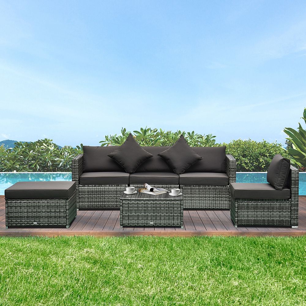 Premium Rattan Furniture Set: 5-Seater Sofa, Chairs & Table - High Quality & Stylish Design - Perfect for Outdoor Living