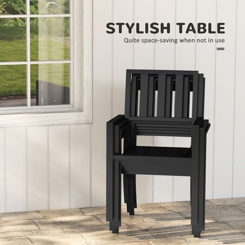 Outsunny 7 Pieces Patio Dining Set with Umbrella Hole, for Poolside, Garden