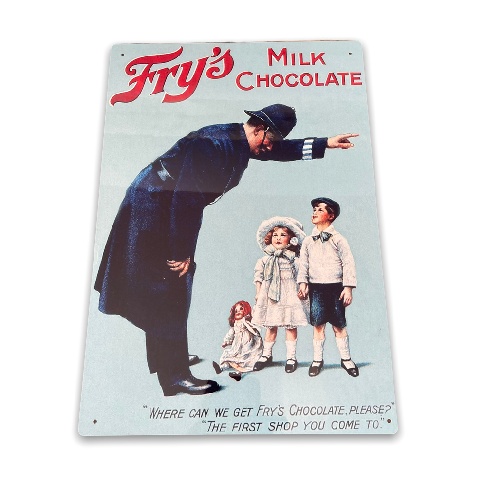 Premium Vintage Metal Sign - Retro Fry's Milk Chocolates Advertising - UK Made