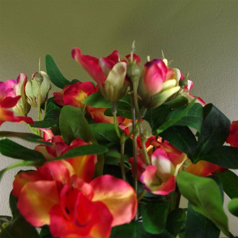 Artificial Rhododendron Flowering Plant Orange