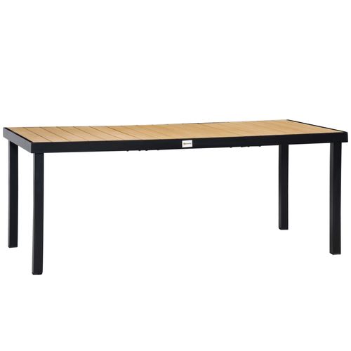 Outsunny Garden Dining Table for 8, Aluminium Frame for Patio, Natural