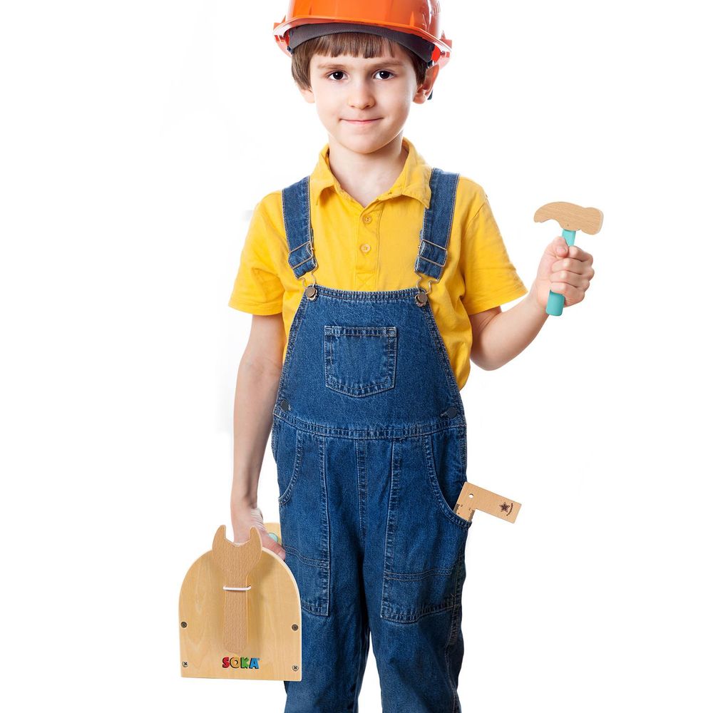 SOKA My First Tool Box - Realistic Wood DIY Toys for Little Builders