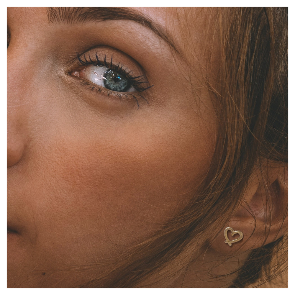 Small Gold Heart Stud Earrings | Ideal Birthday or Christmas Gift