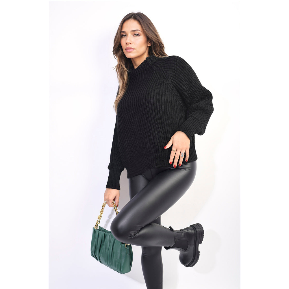 Oversized Chunky High Neck Knitted Jumper