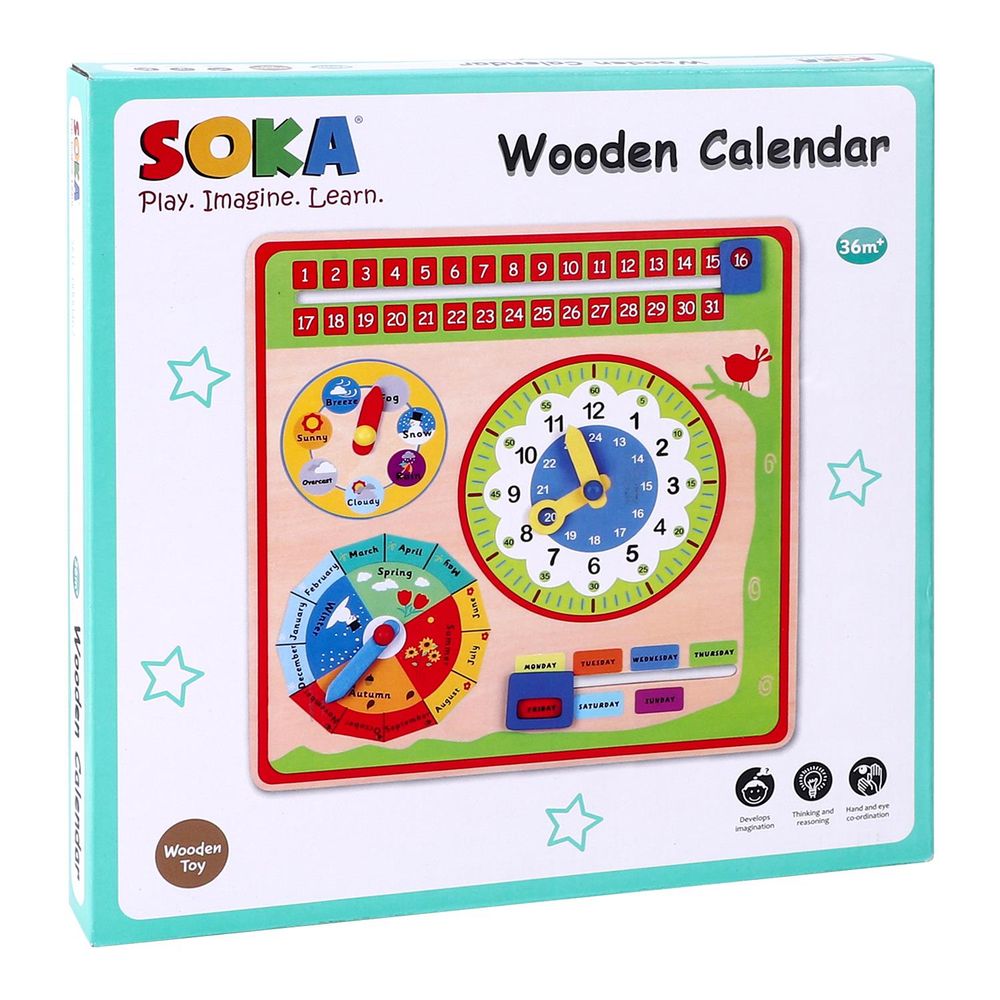 SOKA Wooden Calendar - Engaging Learning Tool for Kids